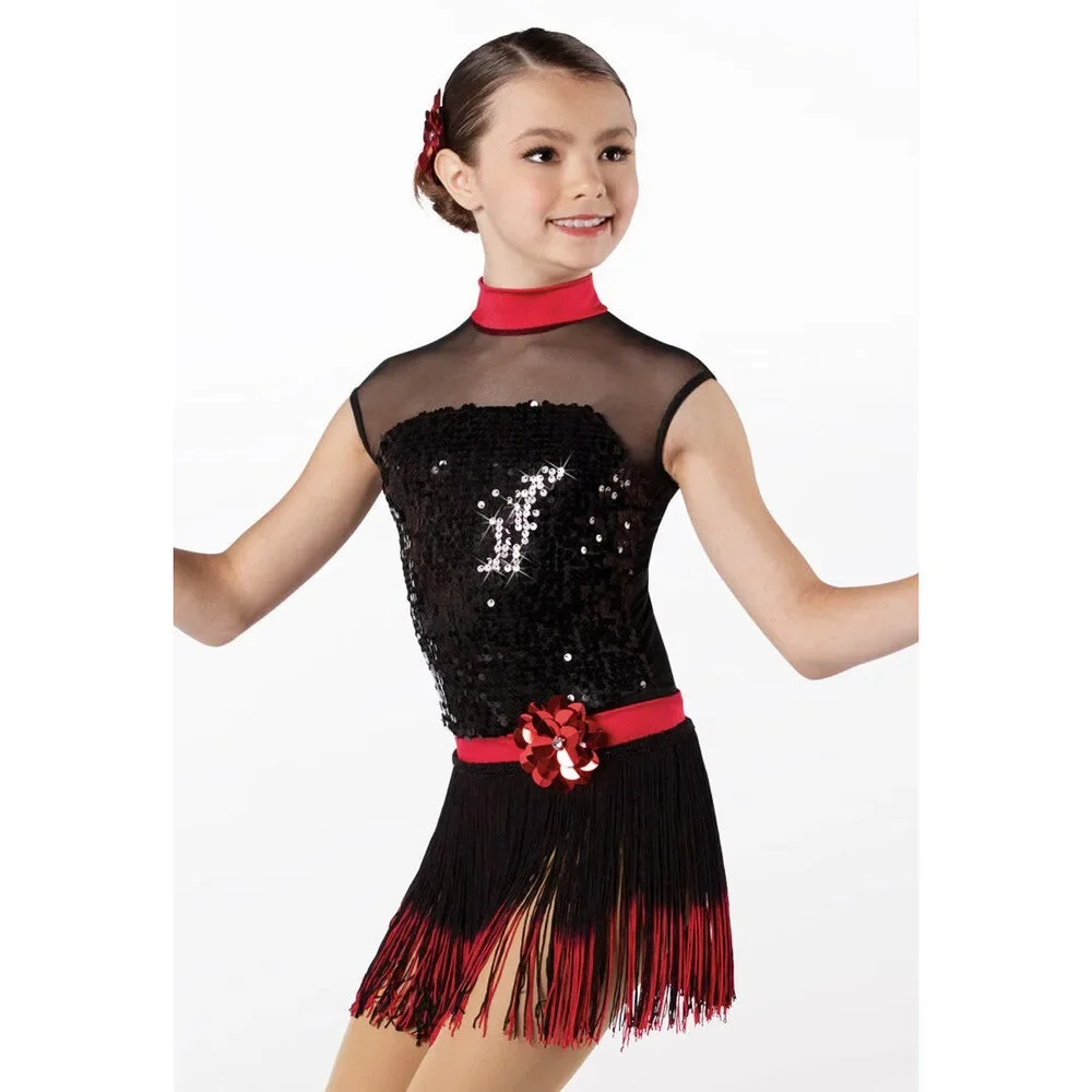 Pre-Owned Dance Costume Weissman 12595 Small Child Red Jazz